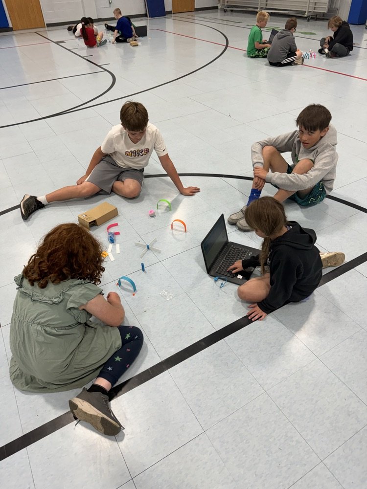 1st and 6th grade are using their coding skills to run a sphero through different obstacle courses!