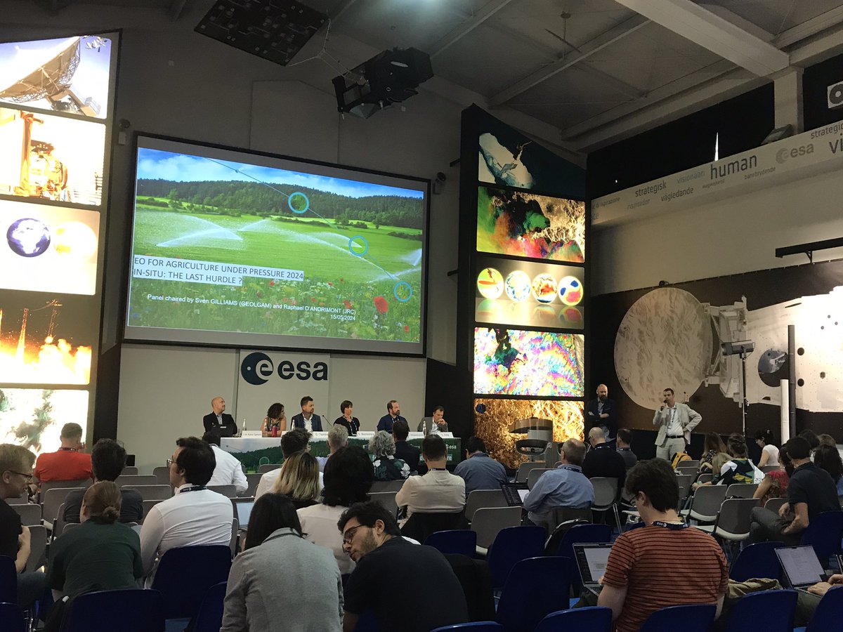 Day3 for  #EO4Agri under pressure workshop 2024. An early start for the Wednesday’s session with 2  ambitious panels:<a href="/Copernicus/">Lincoln</a> uptake for EU policies and In-Situ. Α clear message comes in:In-Situ data from ESA projects shall be available for the community