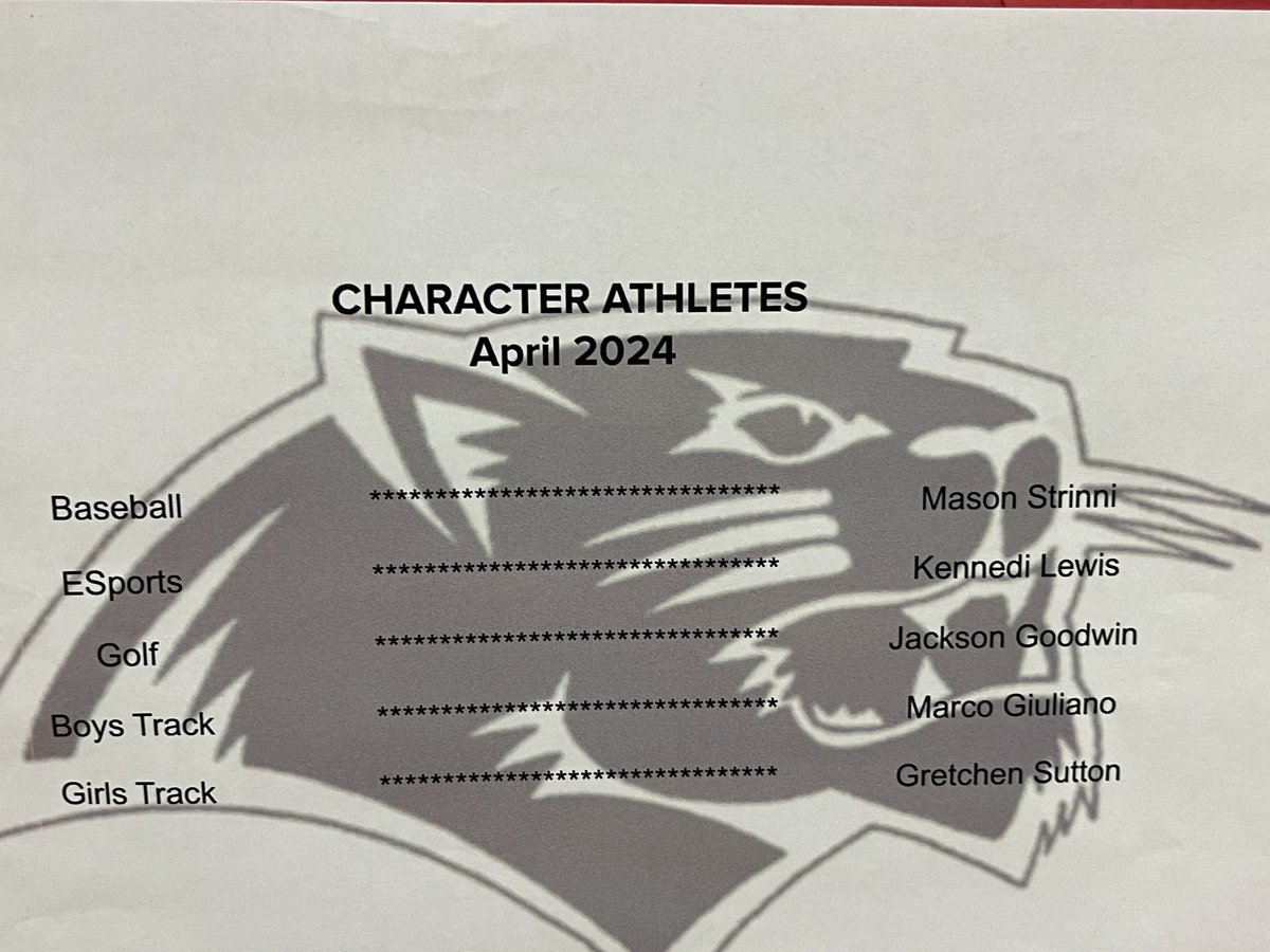 Congratulations to the April and May Character Athletes! @BlackcatMatt @dix_stephanie