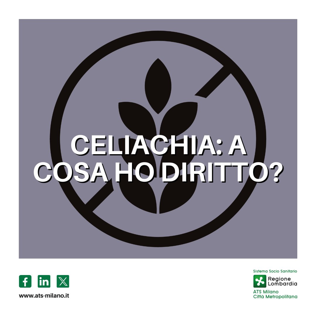 🟢 Ogni cittadino, cui sia stata certificata la patologia del Morbo Celiaco, ha il diritto di usufruire di un budget mensile fissato a livello nazionale per l’acquisto di prodotti alimentari senza glutine per celiaci. 📲 Scopri di più👇 ats-milano.it/ats/carta-serv… #Celiachia