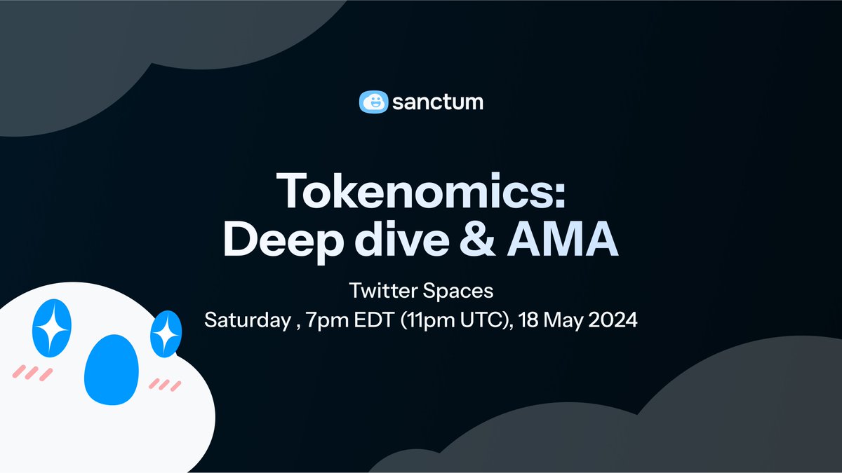 Mark your Calendars We'll be having a Tokenomics: Deep Dive Discussion & AMA on Twitter Spaces on 18 May 2024, 11pm UTC. Don't miss it!
