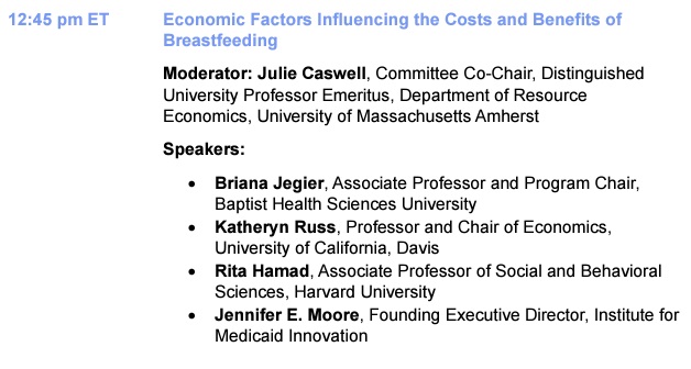 Interested in the economic and #policy drivers of #breastfeeding to promote maternal and infant #health? Check out @theNASEM virtual webinar next week. I'll be presenting 5/20 at 12:45pm ET on policy drivers including #paidleave, #WIC, and more. nationalacademies.org/en/event/42408…