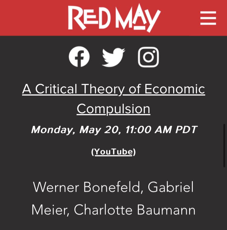 very excited to participate in a @redmayseattle panel on werner bonefeld’s work and critical theories of capitalism / economic compulsion next monday (5/20)