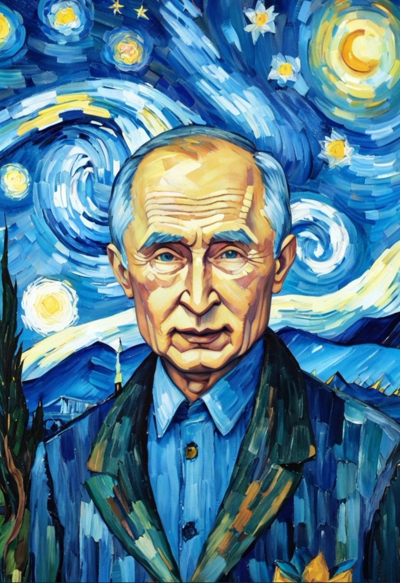 Anche Van Gogh ammirava Putin. 
In esclusiva ecco un inedito venduto da Sotheby's per la somma di 8.676.543.568.886.544 sterline.
#VotaPutin