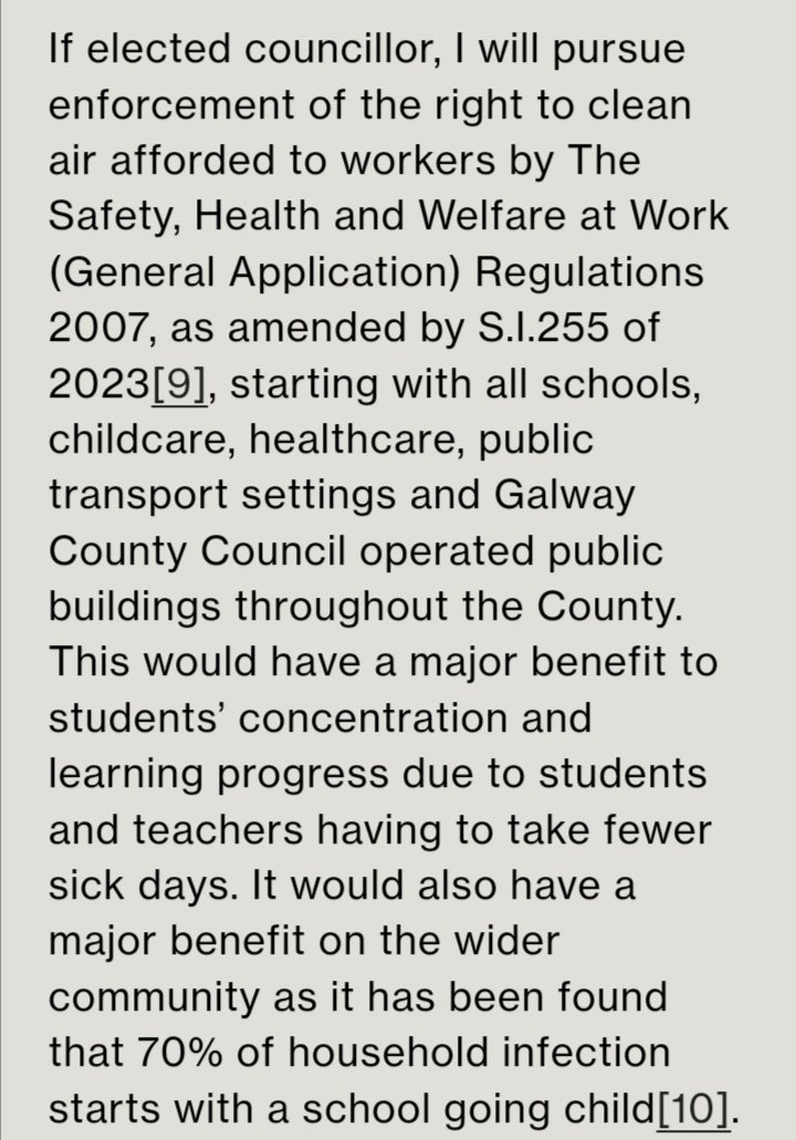 🚨'If elected councillor I will pursue enforcement of the right to clean air afforded to workers.. starting with all schools, childcare, healthcare, public transport settings & Galway CoCo. operated public buildings' - @sinebrien Ref: sineadobrien.ie/clean-air @Galwaybayfmnews