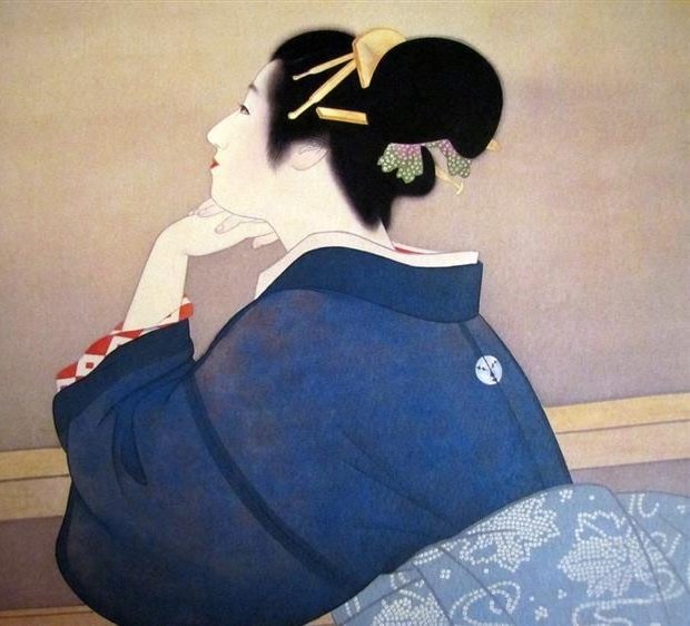 Women Waiting for the Moon to Rise, 1944 by Uemura Shoen, an important artist in Meiji, Taishō and early Shōwa period Japanese painting #WomensArt