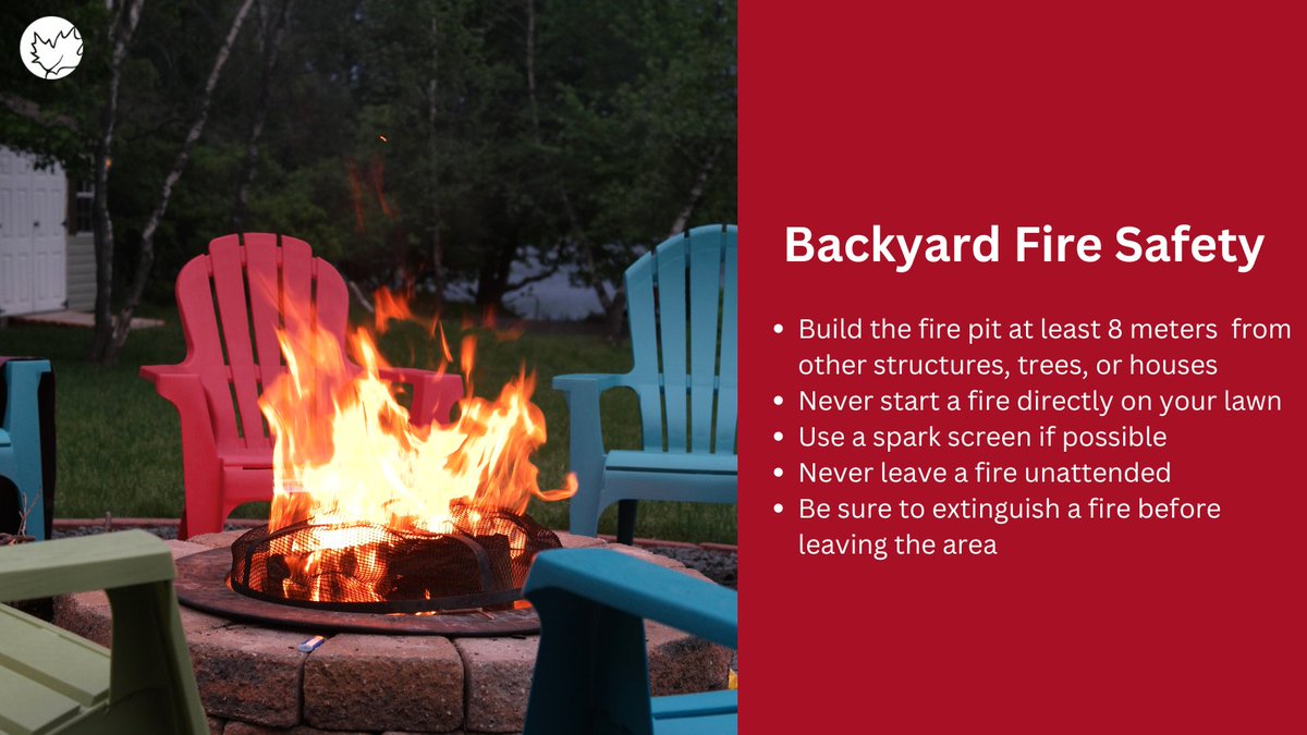 Planning a backyard fire for the #longweekend ahead?  Remember to prioritize backyard fire safety. Here are a few tips to keep the flames where they belong.