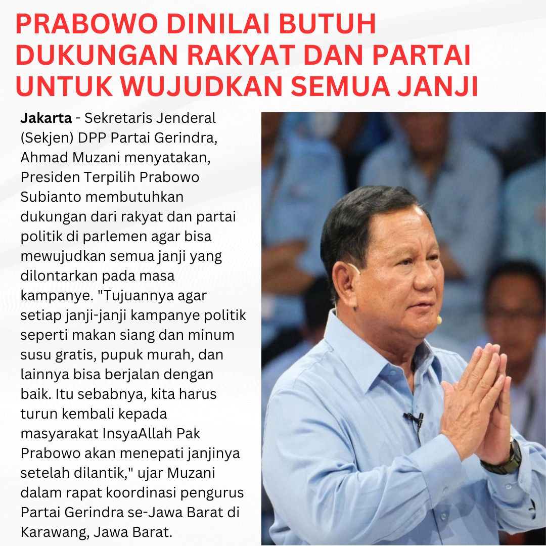 Banyak mendoakan dan mendukung atas terpilihnya Prabowo - Gibran sebagai Presiden, Semoga dengan terpilihnya Prabowo sebagai Presiden akan terbangun pemerintah yang solid dengan menteri - menteri yang kompeten. #Prabowo #PemiluDamai #Pemilu2024 #Pilpres2024