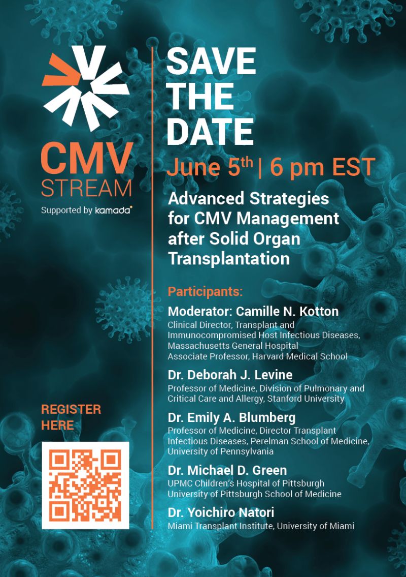📅 3 weeks until our CMV Stream event on June 5, 6 PM EST! Join our panel, led by Dr. Camille Kotton, to explore CMV management strategies post-transplant. Register now at cmvstream.com 
#CMVStream #TransplantTalk