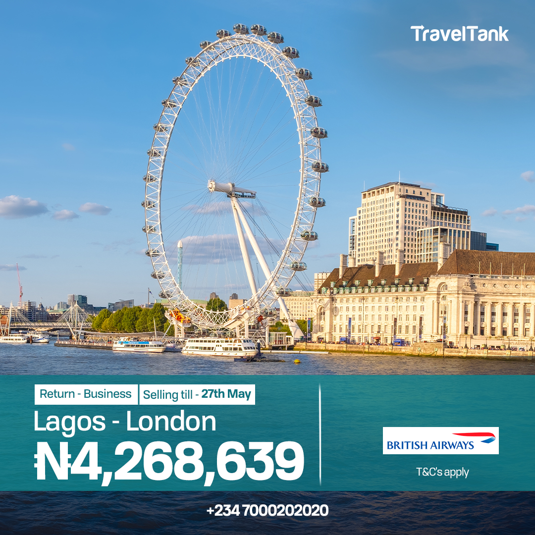 Get a taste of luxury for less than the cost on British Airways.

Book now!

Call 07000202020 or email flights@traveltank.com

#BritishAirways #TravelTank #affordableflights