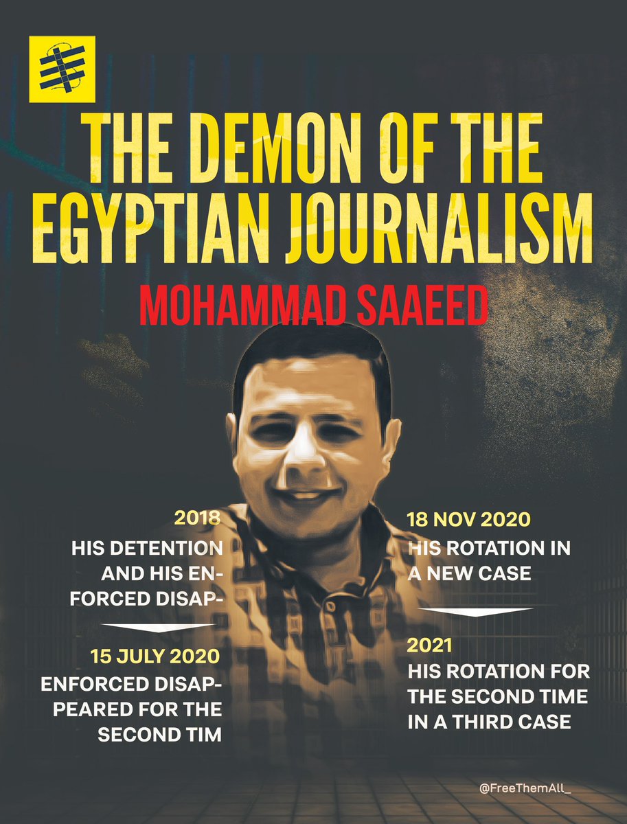 He just wanted to do his journalist job, but he found himself arrested in the darkness of prisons. 
He is exposed to all types of human rights violations such as forced disappearance, banning from visits, aren’t 6 years of pre-trial imprisonment enough?  

#FreeThemAll