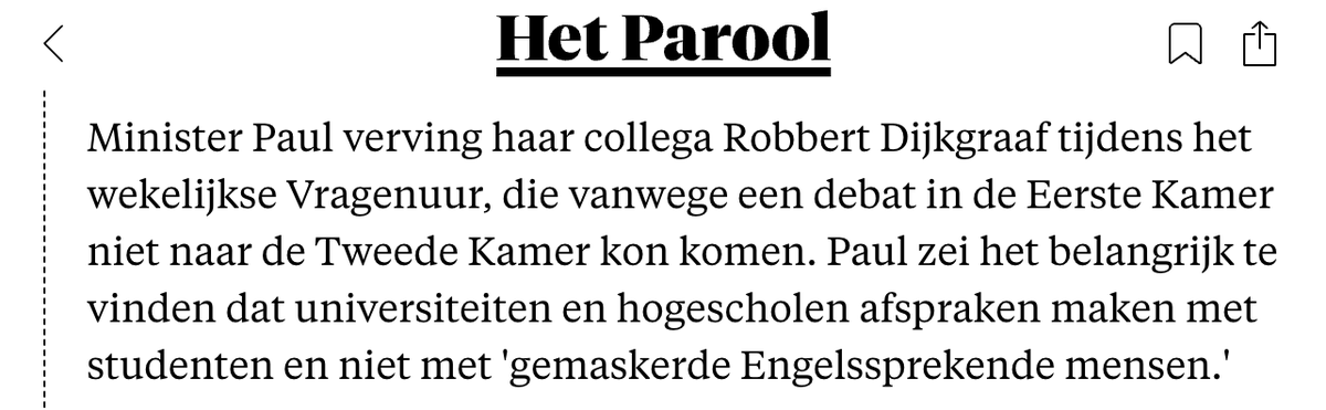 De doorgeslagen internationalisering van Nederlandse universiteiten is het directe gevolg van politieke keuzes en op geld beluste universiteiten. Om dan nu een probleem te maken van het Engelse taalgebruik van studenten is kortzichtig en hypocriet.