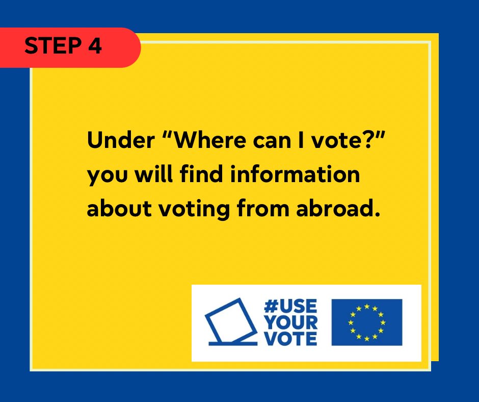 ⚠️Did you know that millions of EU citizens living in the UK can vote in the 🇪🇺 European Elections on 6-9 June? 1️⃣2️⃣3️⃣ Follow these 3 simple steps to register & vote from 🇬🇧 #useyourvote #EUelections2024 👉elections.europa.eu