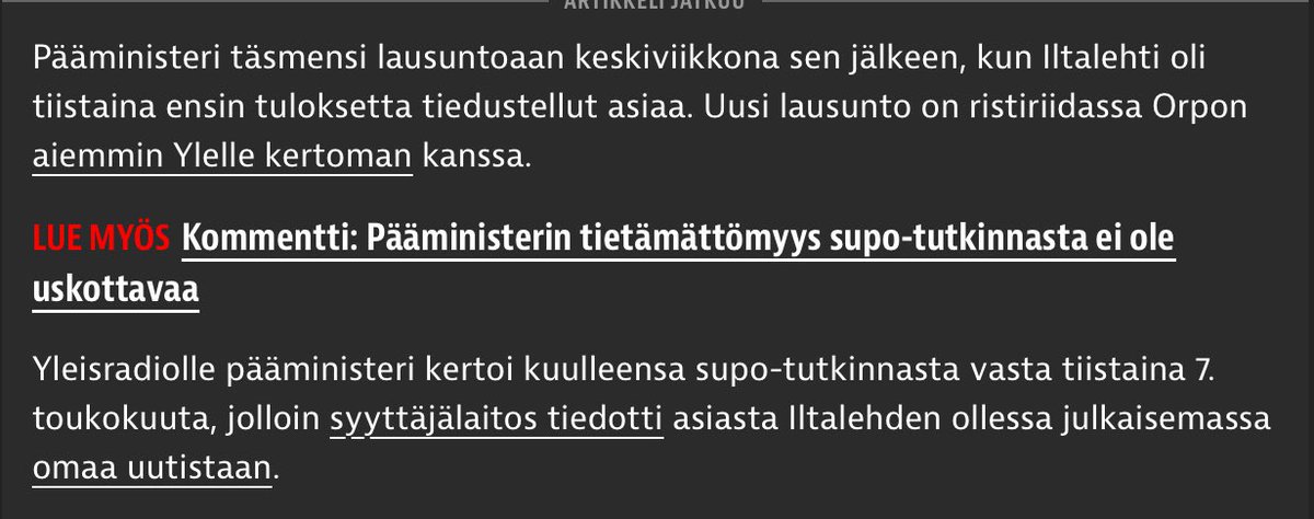 Mitä helvettiä, Petteri Orpo ja Jussi Halla-aho?
Valehtelette silmät päästänne liittyen eduskunnan pääsihteeriin kohdistuvasta tutkinnasta.

Mitä muita konkreettisia toimenpiteitä aiotte tehdä kuin valehdella suomalaisille?
Eihän kyse ole kuin Suomen turvallisuudesta