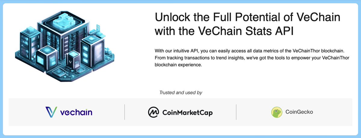 Over 300 #builders are already using the @VeChainStats APIs 🛠️⚡️  

Interested in integrating advanced analytics into your product? Subscribe for a free account at vechainstats.com/vcs-api/!

#vechain #VeFam $VET