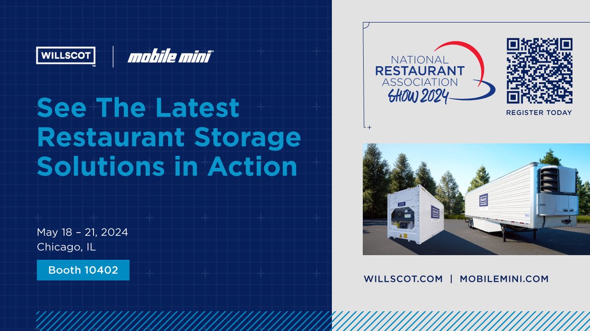 AMCStorage's tweet photo. Our @willscot @MobileMini team will be exhibiting this weekend @WeRRestaurants. Visit our team at booth 10402 to learn how you can keep your restaurant goods fresh and organized with cold storage solutions. learn more: https://t.co/mJCbBIVdeP. #2024RestaurantShow #coldstorage https://t.co/ZSLSXFjIEP