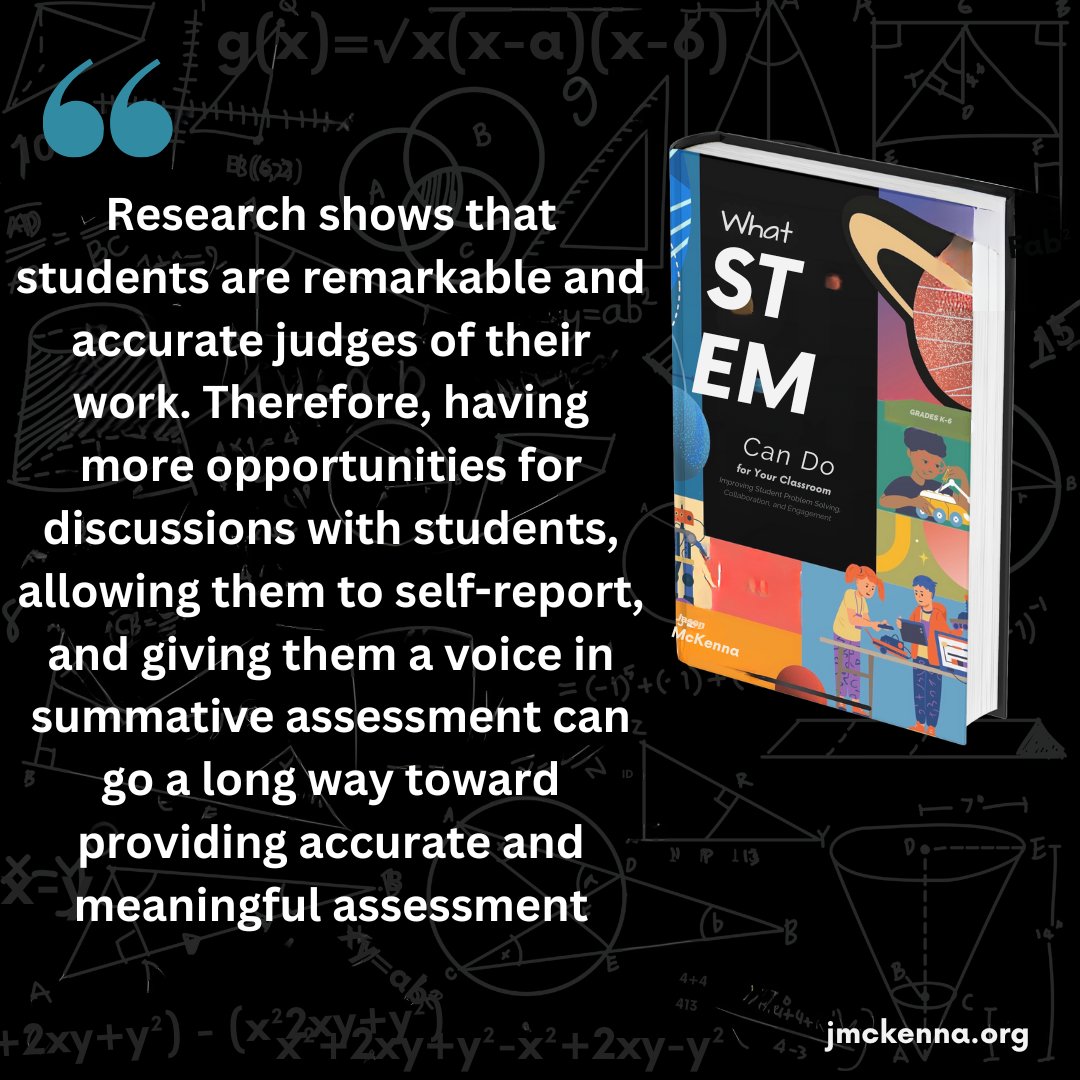My book details how to move assessment from being teaching to student centered. Visit jmckenna.org to order your copy today! #stem #robotics #assessment #computerscience