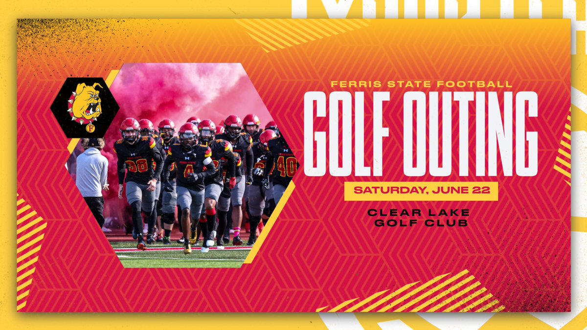 SIGN UP NOW! The 42nd annual Ferris State Football Golf Outing takes place on June 22 at Clear Lake Golf Club! More info here: tinyurl.com/ypedcn6t @FerrisFootball