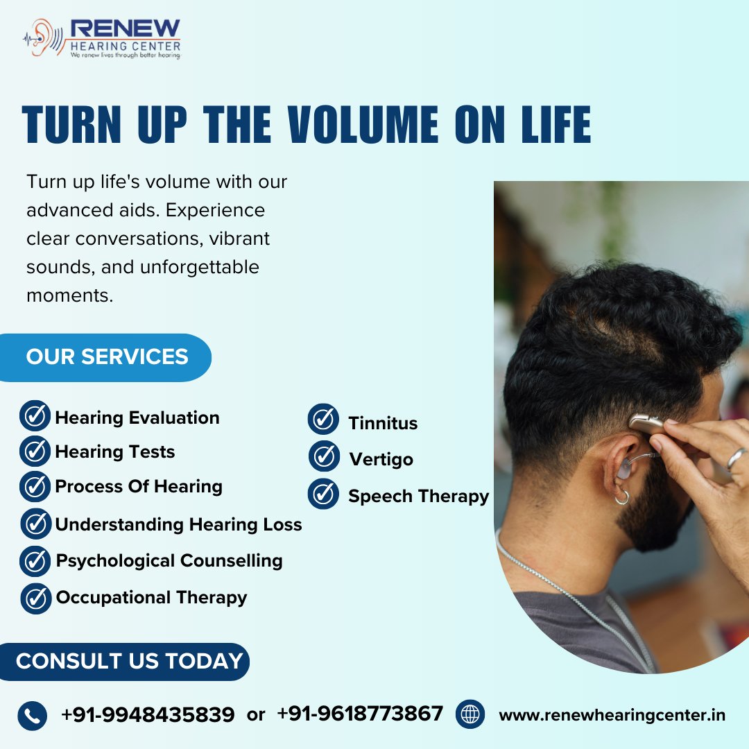 🎉🎶 Unleash the music of life with Renew Hearing Center in Punjagutta. Our cutting-edge technology lets you enjoy your favorite tunes like never before, including with digital and rechargeable hearing aids. #MusicOfLife #CuttingEdgeTech #favoritetunes

Call us: +91-9948435839