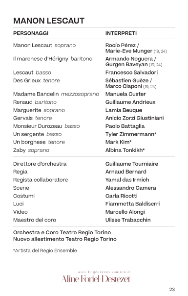 Teatro Regio di Torino is doing the 3 Manons next season. I won't miss the Auber one with Rocío Pérez in the title role!