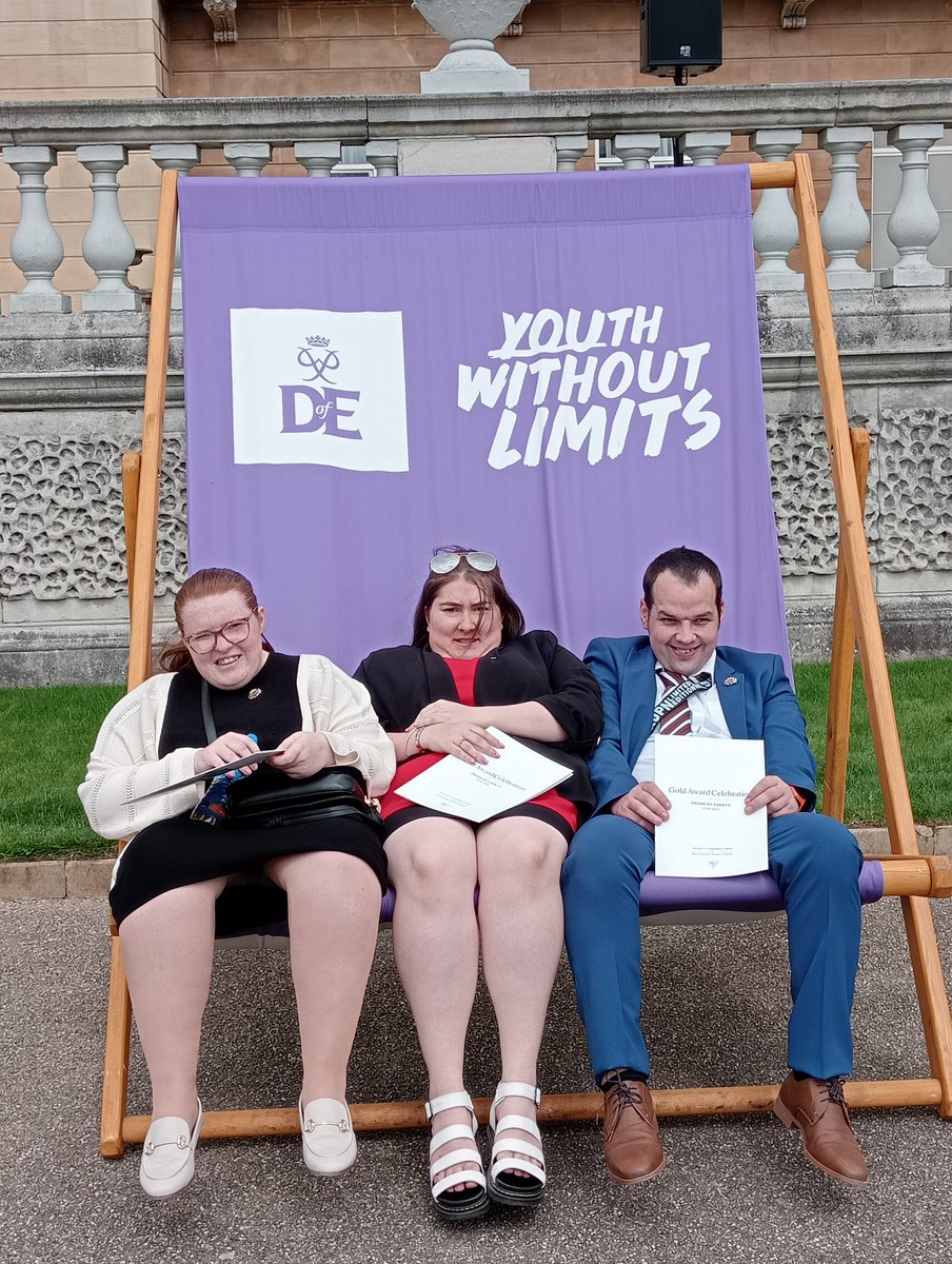 Our Vocational Access learners had the honour of attending Buckingham Palace to receive a gold #DukeofEdinburgh award. 🥇 Courtney, Ian, and Hannah worked with Stump Up for Trees to plant over 2,000 trees in Brecon last year. 🌳 We couldn't be prouder of them! 👏 🔗 @DofE