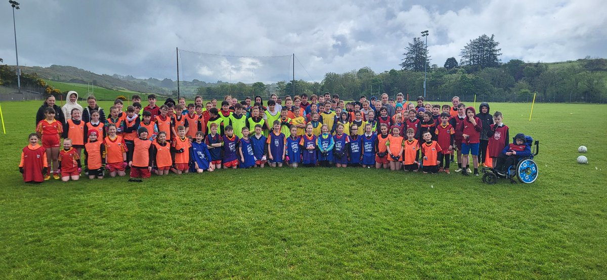 Over 130 players took part in @TadhgMacGAACork Primary schools parish blitz today. No subs, everyone playing . Thanks to players, teachers , and club coaches for all the help. Thanks to the club for refreshments afterwards.  Very enjoyable.  @carberygaa @OfficialCorkGAA