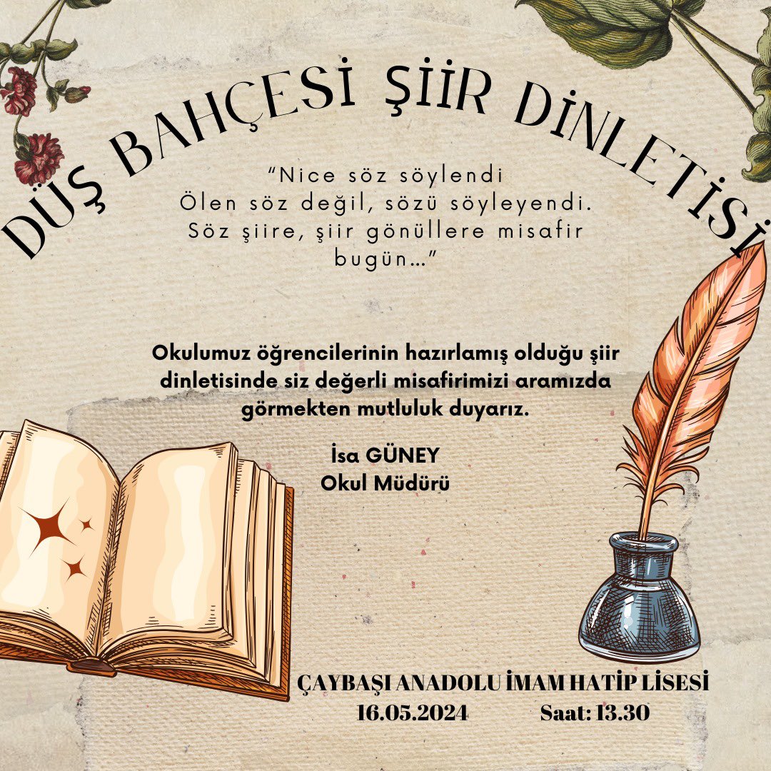 Şiir dinletimize davetlisiniz.