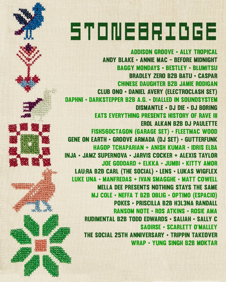 It's frankly incomprehensible that I'm tweeting this - but here's the line-up for Stonebridge at @glastonbury and, to my great excitement and astonishment, I'm on it. What started with a one-off drum and bass set for BBC6Music two years ago has ended up here. Very grateful for
