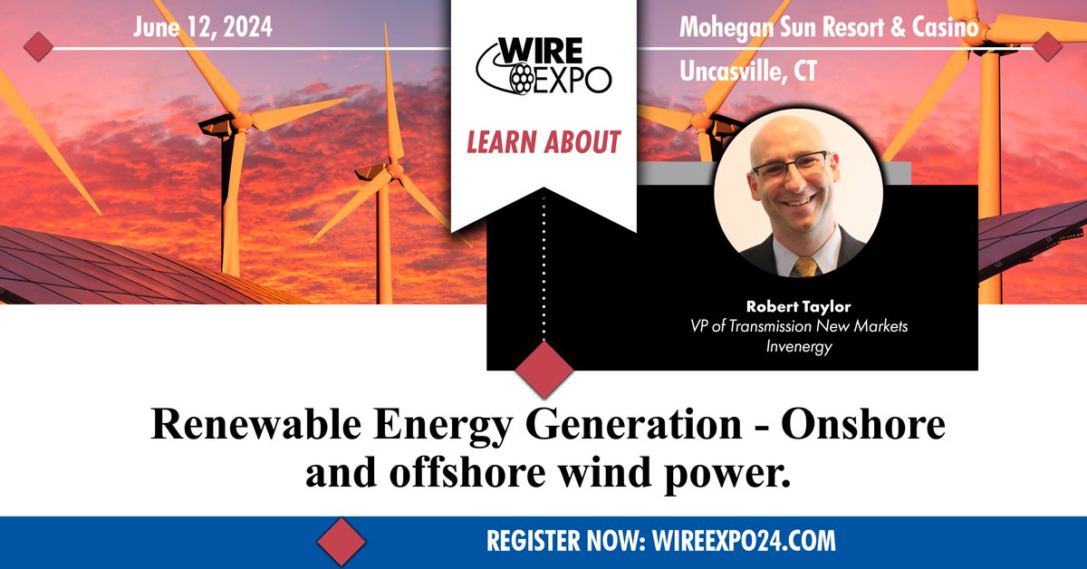 At Wire Expo get an insider’s view of the current state of renewable energy generation in the U.S. in terms of forecasted demand, legislature, and infrastructure. Register now: wireexpo24.com/general-info/r…