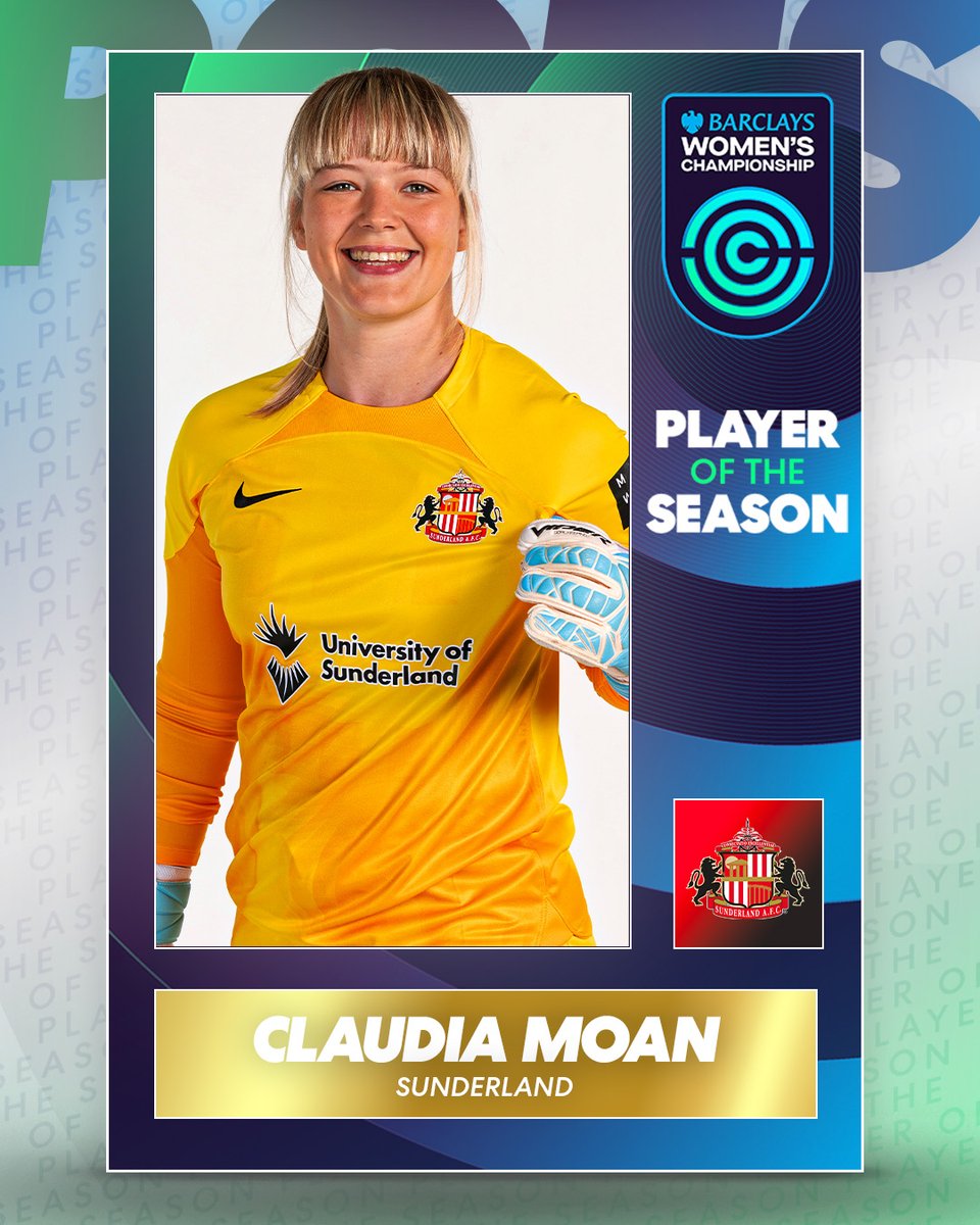 Your #BarclaysWC Player of the Season! 🤩

An impressive 10 clean sheets for the <a href="/SAFCWomen/">Sunderland AFC Women</a> goalkeeper and this season's Golden Glove winner <a href="/_claudia81/">claudia</a> 🧤