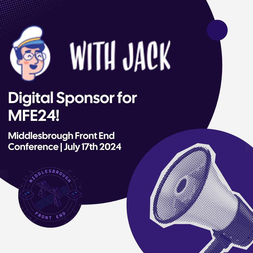 We're Thrilled to announce @_withjack as a digital sponsor for MFE24! ⚡️ Sail through the high seas of freelancing with confidence, knowing you're protected by their simple and personalised insurance policies (puns absolutely intended)! Tickets 👉 middlesbroughfe.co.uk