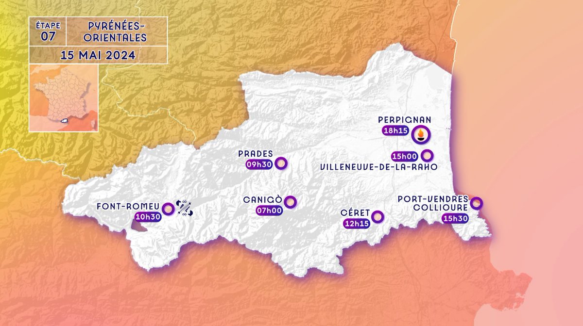 🔥les #PyrénéesOrientales 7ème étape du #relaisdelaflamme en direct commenté🔥... Prochain rdv à Céret vers 12h15 🎥🎙️ A suivre sur @FranceTV  #francetvparis2024 😉➡️ ://www.france.tv/paris-h24/direct.html