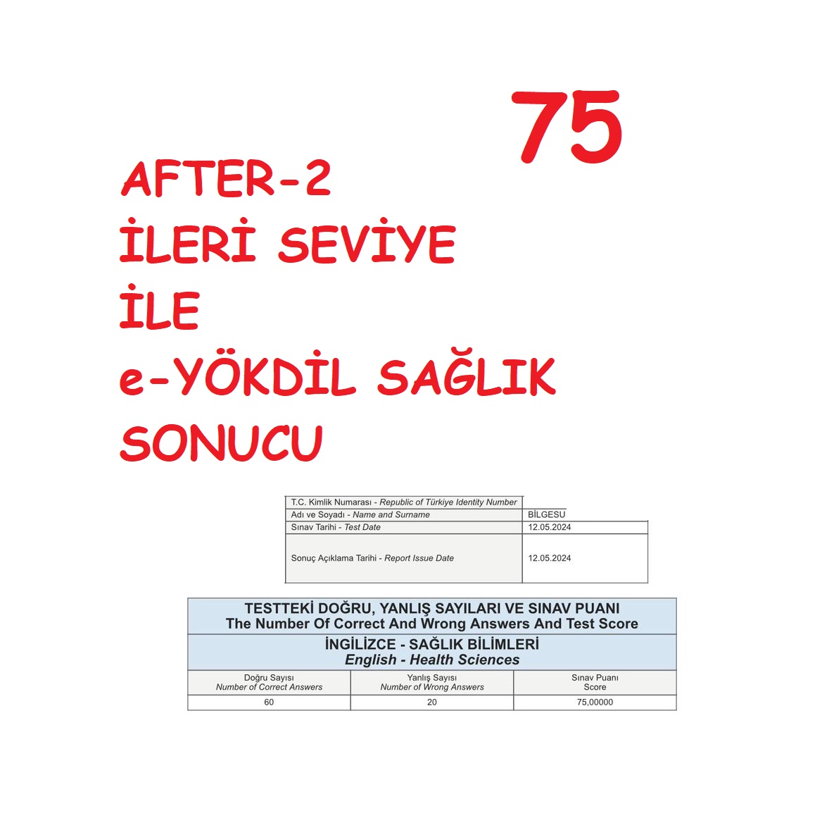 Bilgesu Hocam tebrik ederiz, İleri Seviye programı ile e-YÖKDİL Sosyal'de 76,25'e; e-YÖKDİL Sağlık'ta 75 puana ulaştık ☺
.
.
.
.
#tijenhoca #ümithoca #yds #yökdil #yökdilsosyal #yökdilsağlık #yökdilfen #eyds #2024eYÖKDİLSonuç #ankaradilakademisi #ADA