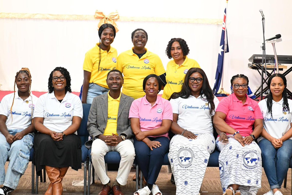 The National Women's Ministry Leader of @thecophq - Australia, Deaconess Mrs. Agnes Naana Badu, and Her Deputy, Mrs. Hannah Amoh Broni on Saturday, May 11, 2024, as part of the Women's Week celebration, inaugurated 'Virtuous Ladies' group in the Canberra Capital District.

1/2