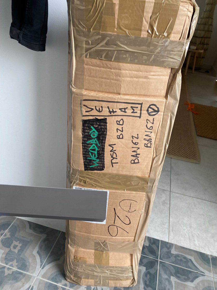 Omg omg omg #VeFam it’s happening! Gf just called saying I got a big package (giggity) Thank YOU so much @BangzBoard I can’t wait to get home and check it out. Stay tuned…