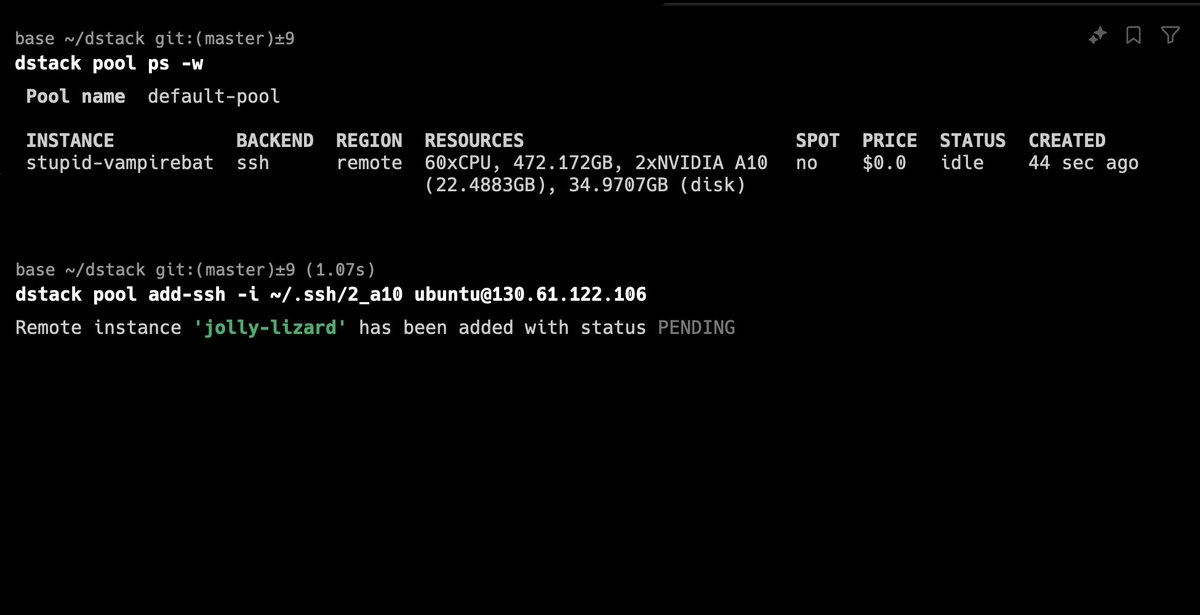 Got on-prem servers you want to use for AI model training and deployment? Skip Kubernetes and Slurm. Just add them to the pool with @dstackai and enjoy! Fully open-source, no proprietary solutions needed!