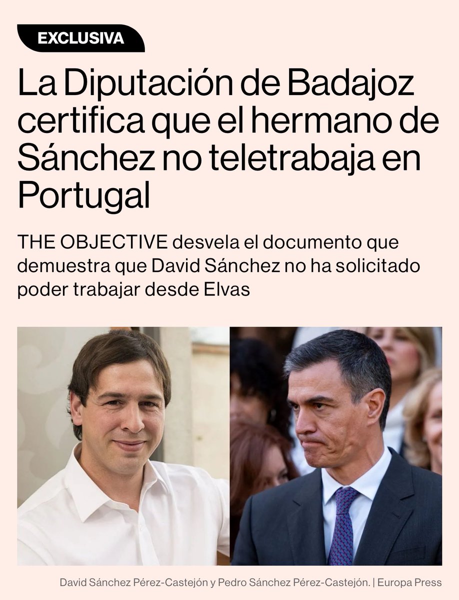 No teletrabaja, ni aparece por su lugar de trabajo. Más que el jefe de la Oficina de Artes Escénicas de la Diputación de Badajoz, el hermano de Pedro Sánchez parece un sindicalista.