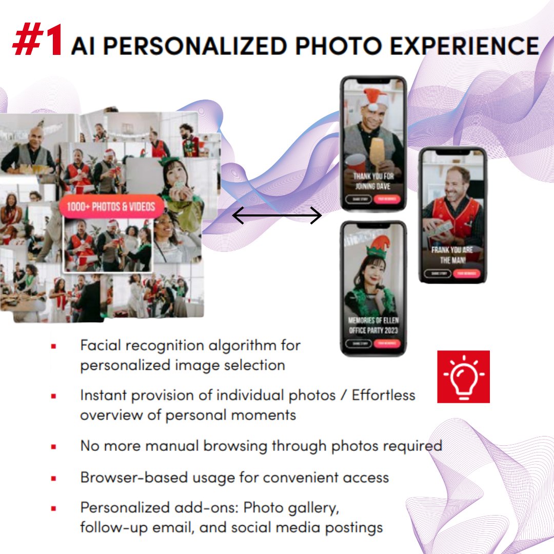 Presenting our AI Tools & Services designed for unforgettable events. Today, we introduce our AI Personalized Photo Experience 📸

Check out all the benefits below. 👇

For more information about our AI tools and services, contact us at ki@vokdams.de.

#AI #EventPhotography