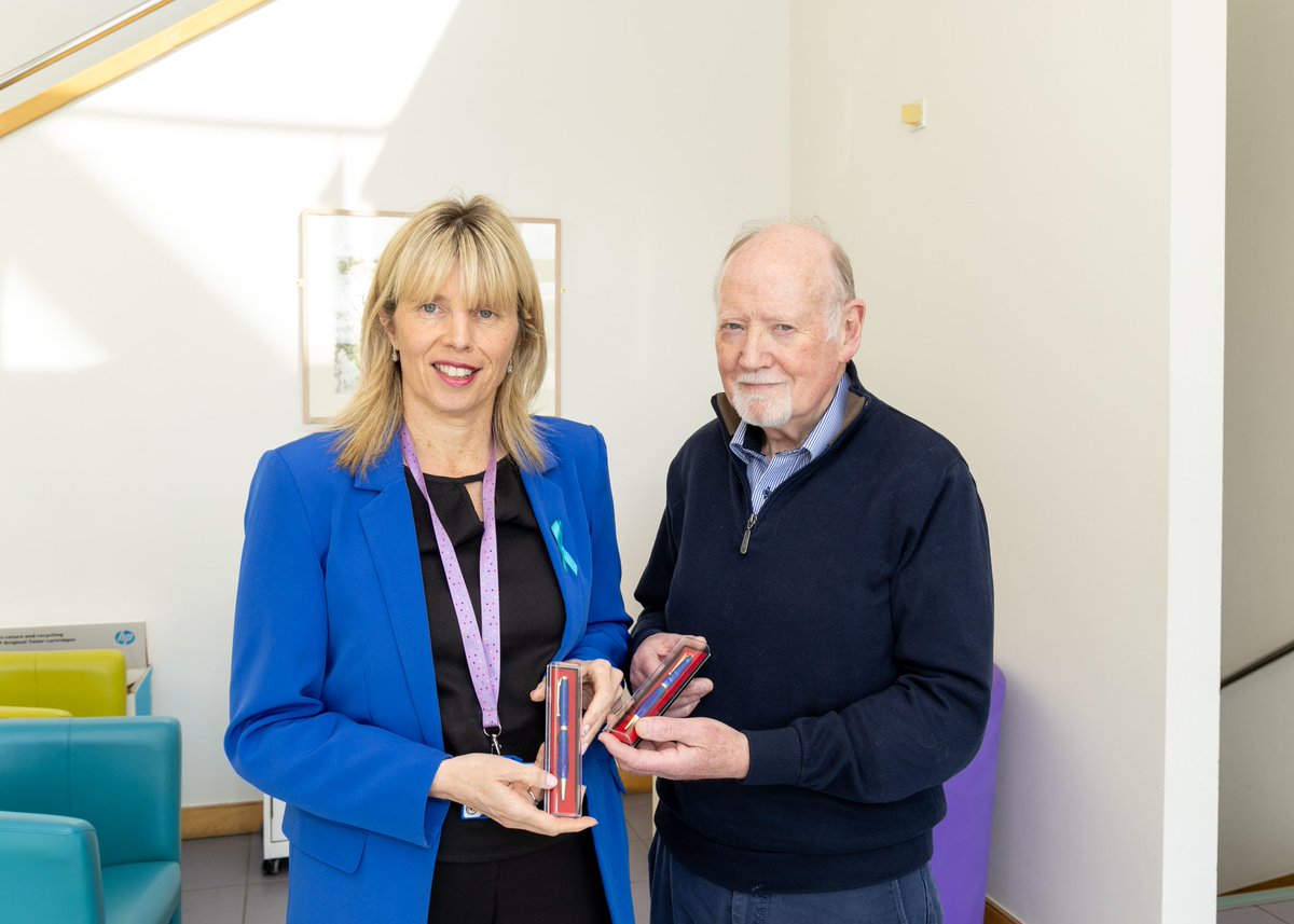 A poignant piece to round off @OvCancerDay activities in Ireland thank you @sundayworld Noel Roche lost his wife to #ovariancancer and with his #woodturner friends they create teal pens which we pass on to patients encouraging them to tell their story so #nowomanleftbehind