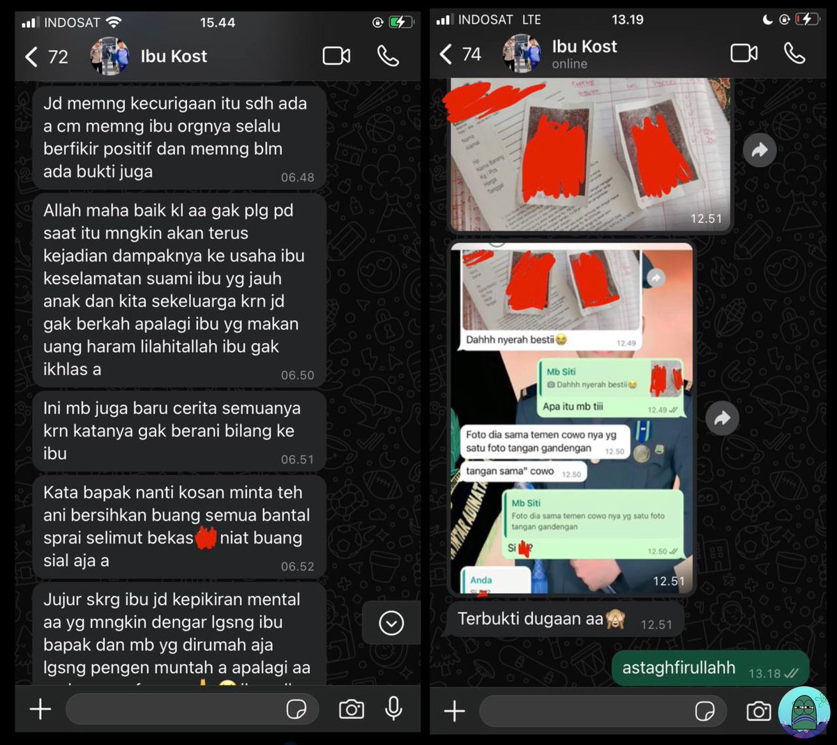 💚 versi full
gua ga bakal lngsung cabut, kl bentuk kosannya masing2 tp ini serumah, sedapur, sekamar mndi, 
ibu kost gabakal kget kl gua tiba2 cabut, soalnya gua emg jarang di kosan dan kl kerja biasanya 4-5hr keluar kota.