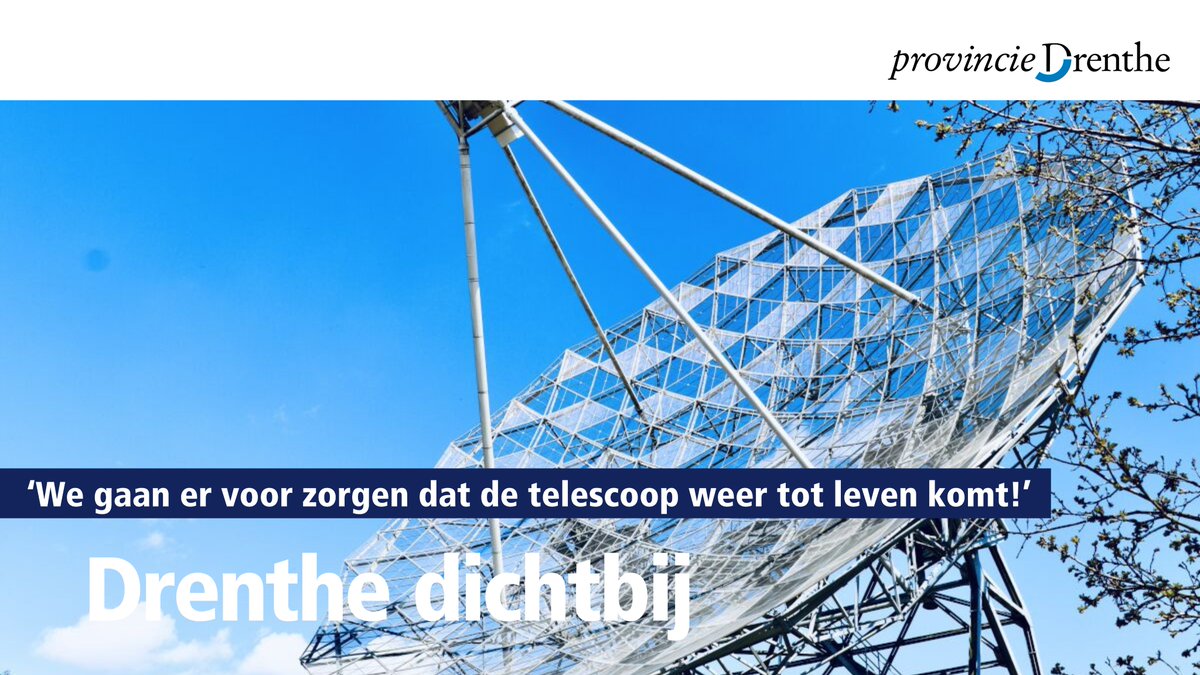 Drenthe is een bijzonder provinciaal monument rijker: de Würzburg Radiotelescoop in Dwingeloo. “Dit object weerspiegelt een deel van de Drentse identiteit.” Meer weten over de telescoop en provinciale monumenten? Je leest het op #drenthedichtbij ➡ tinyurl.com/mw637w4b