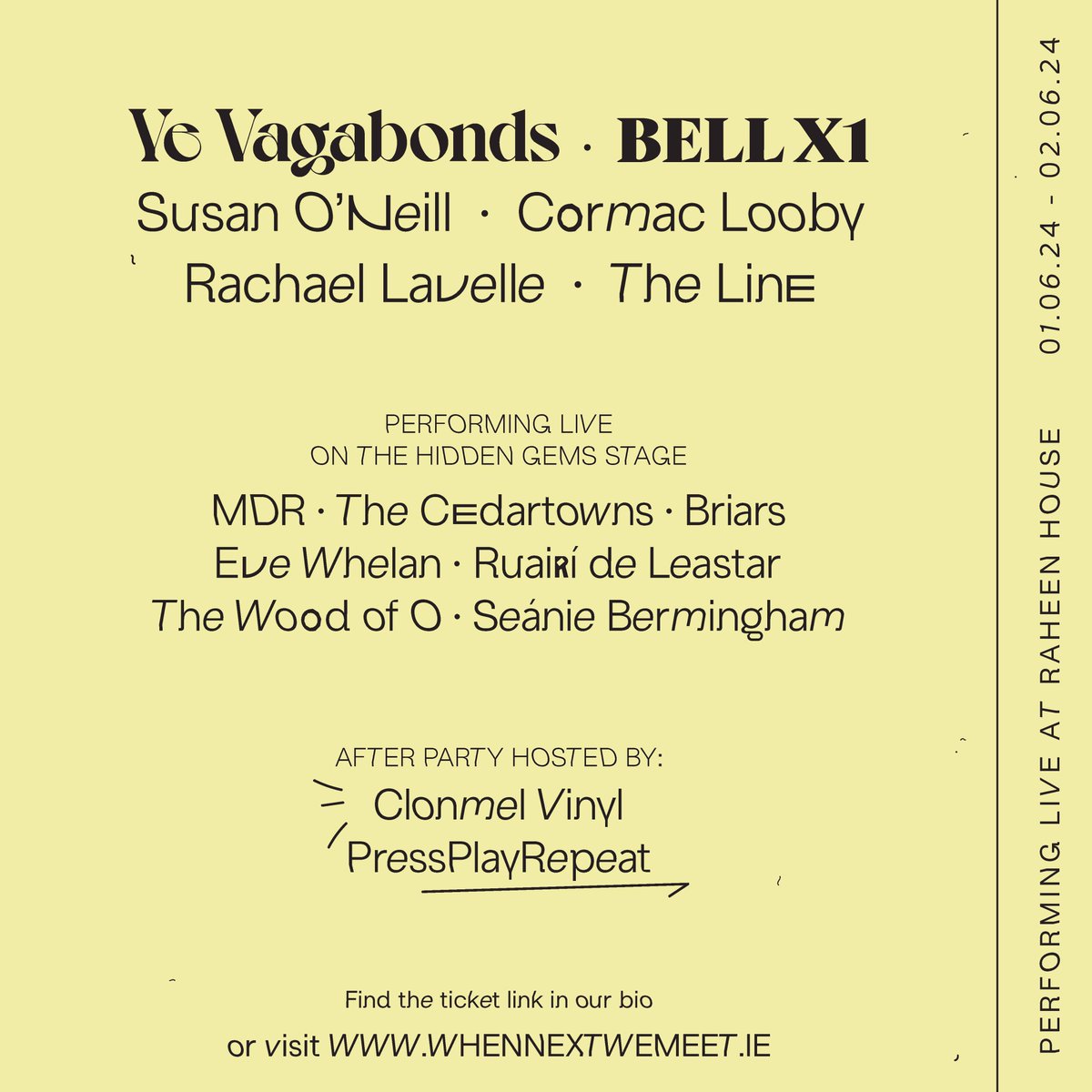 Just over two weeks until we open the gates of our festival!💫 With such an incredible line-up & a uniquely intimate small-scale festival setting, audiences are in for some really special sets, by these brilliant artists. ✨Final tickets available from whennextwemeet.ie