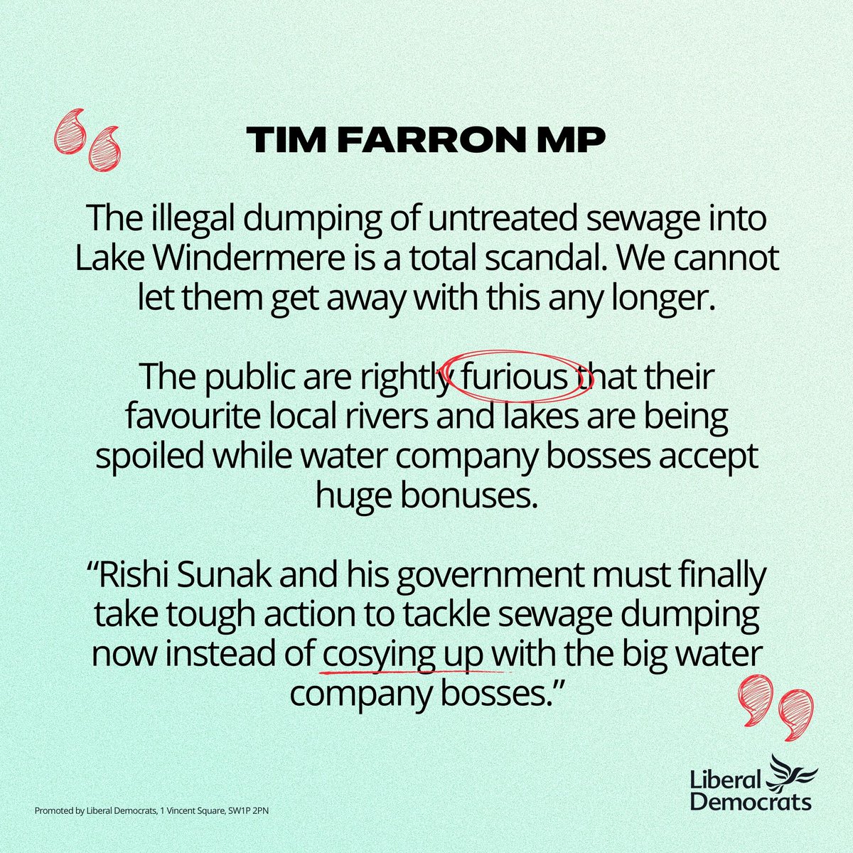 This sewage dumping is a total scandal. We can't keep letting these water companies off the hook. 

If parliament is serious about stopping the sewage scandal, they will accept 
@TimFarron's amendment today, which could see water company bosses prosecuted for sewage pollution.