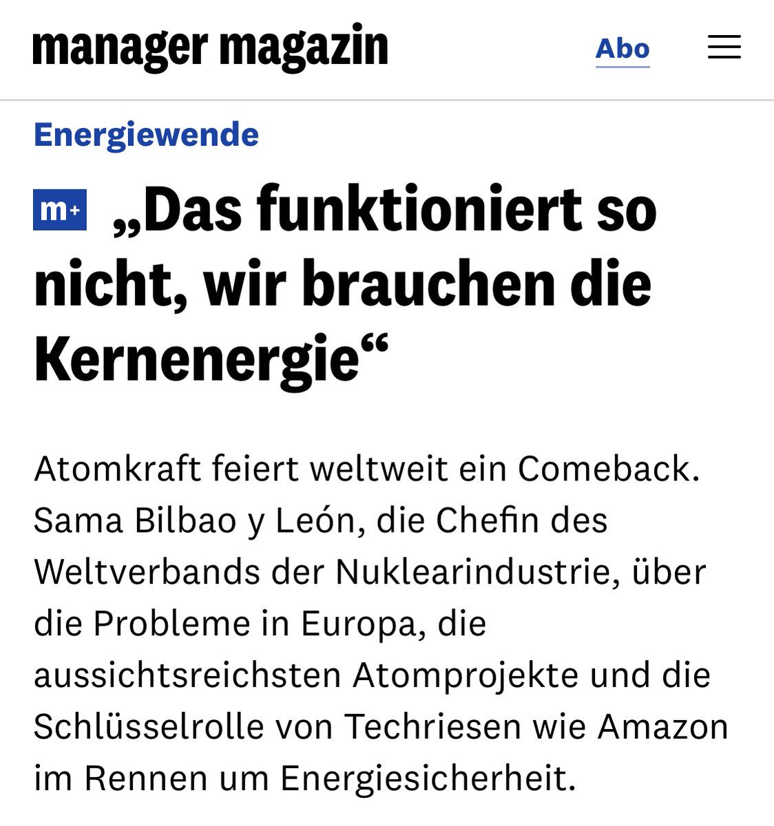 Der deutsche Sonderweg bei #Atomkraft bleibt mir schleierhaft. 
👉“Fast alle Anlagen, die wir haben, werden auch noch im Jahr 2050 und darüber hinaus in Betrieb sein. Andere Technologien schaffen das nicht. Ihre Lebenserwartung ist dann längst
abgelaufen, und wir werden neu bauen