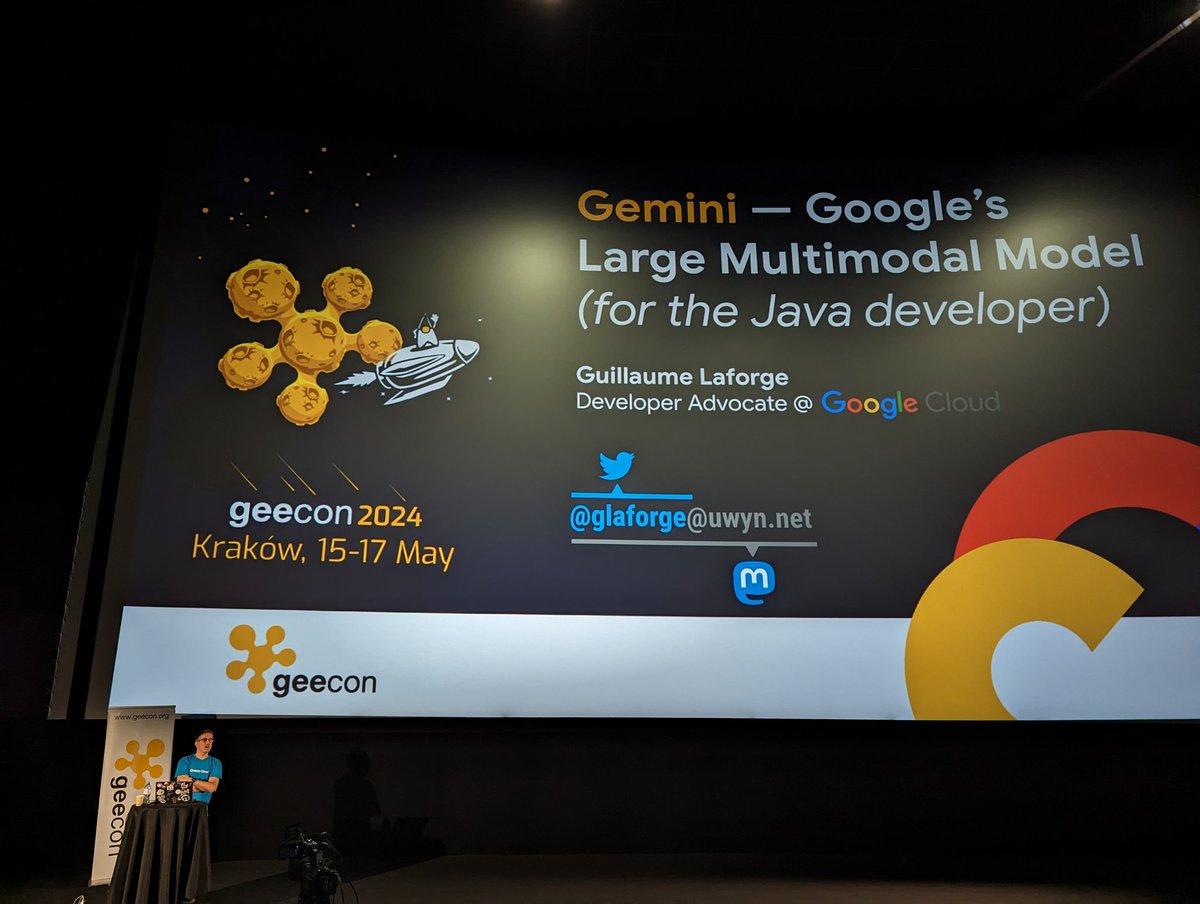 Beginning @GeeCON 2024 with @glaforge presenting Gemini LLM