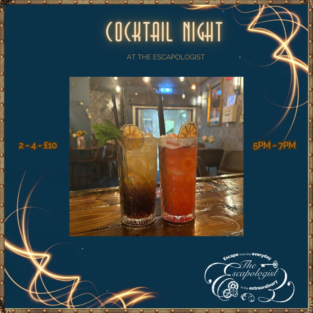 Did you know we have a wide range of cocktails here at the Escapologist? Why not make a night of trying them all! Or even just coming in for our Happy Hour special!

#cocktails #tequilasunrise #longisland #happyhour #specialcocktail #mixology #widerange #escapologist