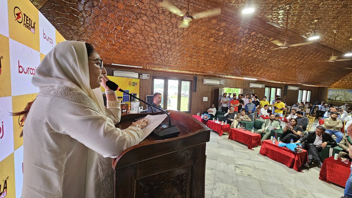 'J&K is the land of possibilities for business development': @drdarakhshan Chaired 'product and services launching event' of #TeslaPowerUSA at Srinagar organised by the #BaroojGroupofCompanies at Nigeen Club Srinagar. Thanks #BilalParray for this grand event. @diprjk