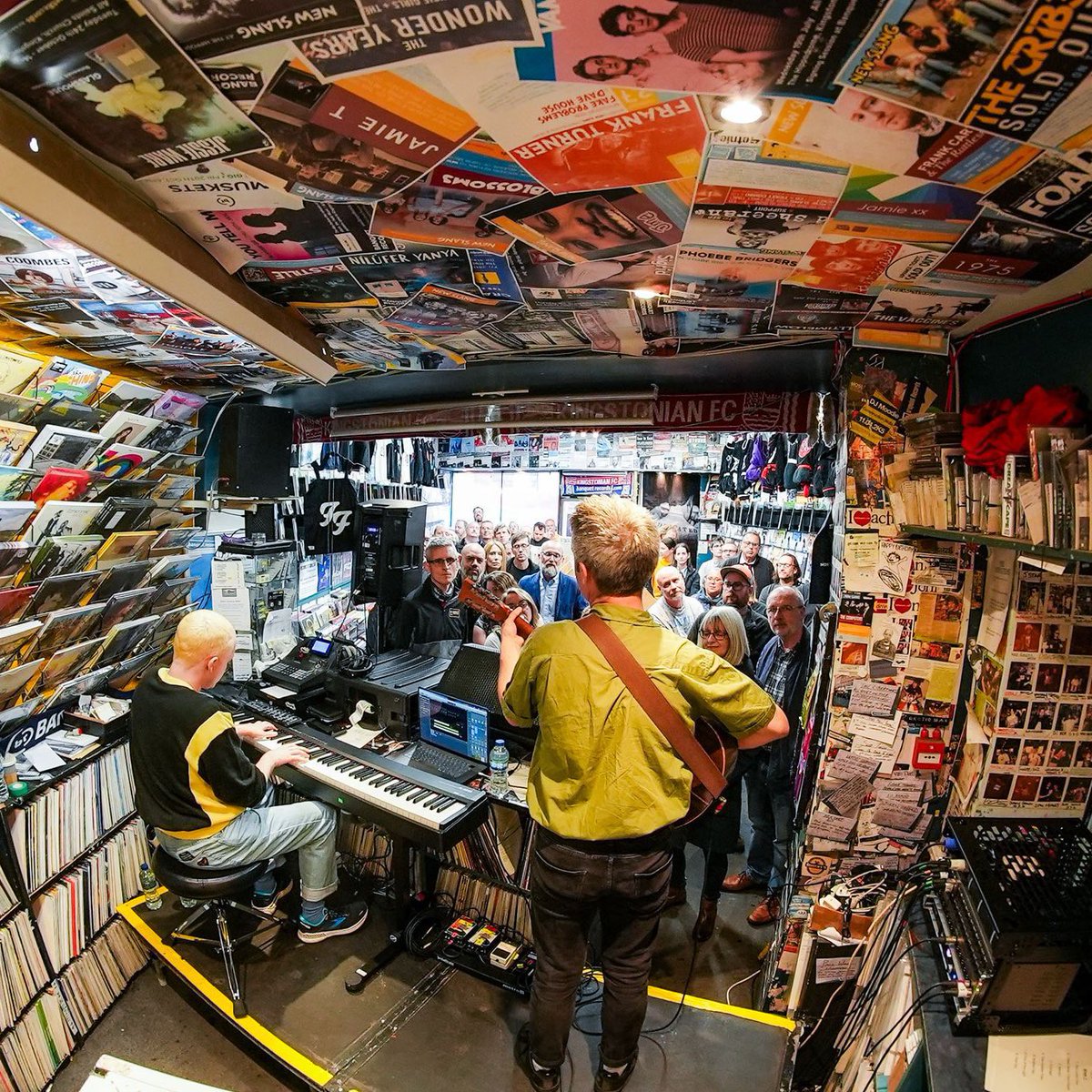 It's been a dream to play these intimate in-store shows on week of release of That Golden Time. See you this evening Preston @ActionRecords (📸 @BobbyVMedia @BanquetRecords yesterday)