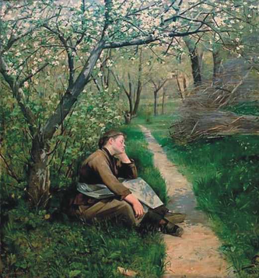 Spring, 1884 by Marie Bashkirtseff, painter born in Ukraine. #WomensArt