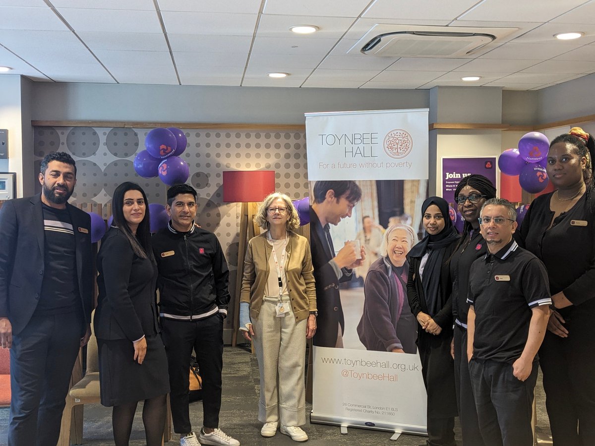 ToynbeeHall's tweet photo. Today we are at the Whitechapel Road branch of @NatWestGroup from 10:00-14:00, as part of their Community Day. We have a team on hand to direct people to our advice and support services. Drop in and say hi 👋🏼  to find more about how we can help you. https://t.co/IqLKkLgXBh